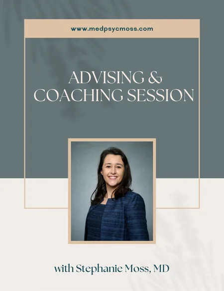 Cover of the one-hour advising and coaching session with Dr. Moss.